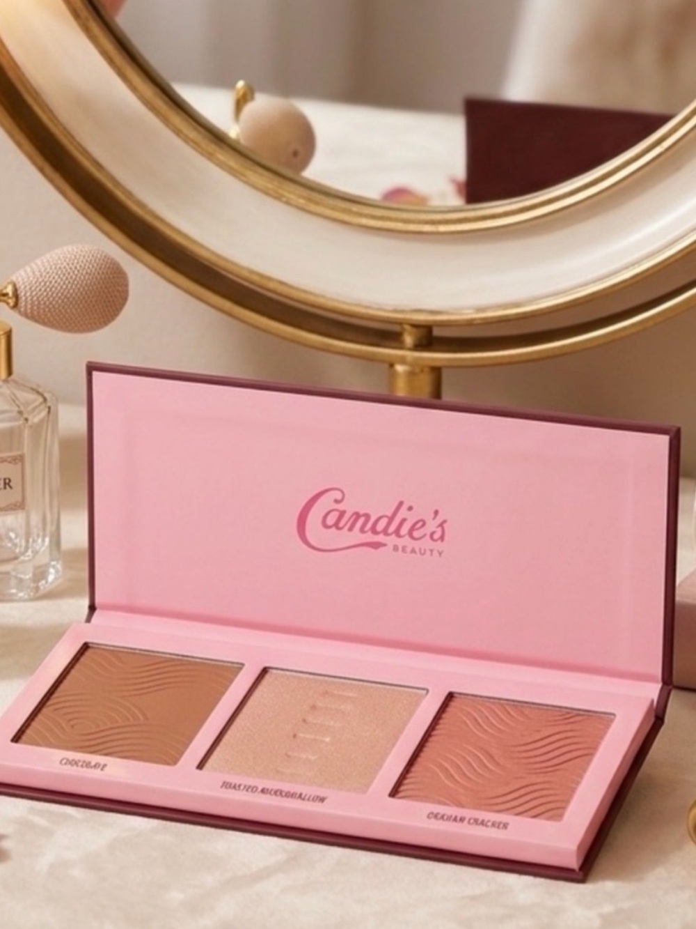 Candie's Parlor S'mores 3-in-1 Contour Makeup Palette, Beige, 3 Shades
